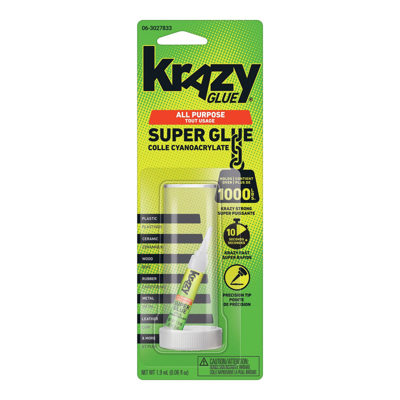 Instant Krazy Glue All-Purpose Adhesive, Bonds Rubber/Plastic/Metal/Ceramic, Clear, 2-mL U8439