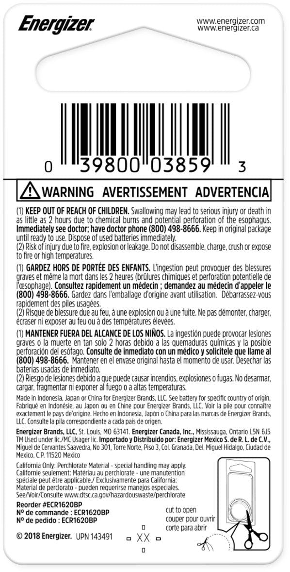 1-pk CR1620 3V / 3 Volt Lithium Coin Cell Battery