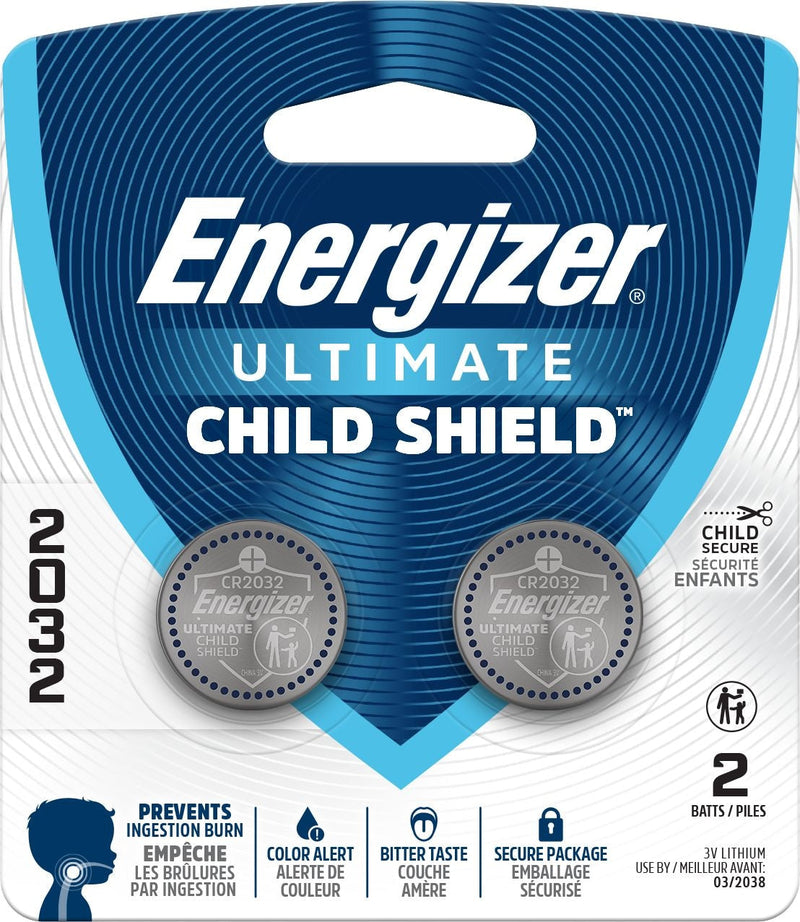 2032 Child Shield Lithium Battery, 2-Pack R4256