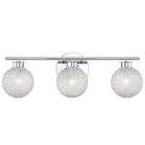3-Light Chrome Vanity Light with Diamond Shades