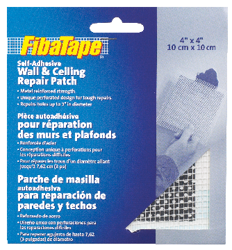 Self-Adhesive Wall & Ceiling Hole Repair Patch For Drywall & Plaster, 4 x 4-in W2914
