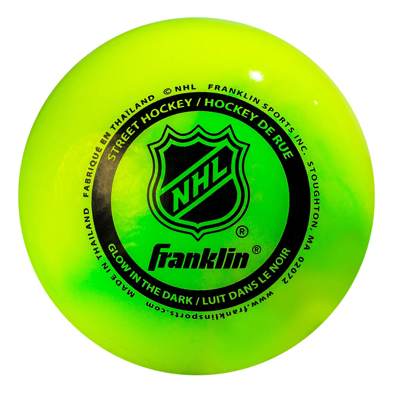 Franklin Glow in the Dark Hockey Ball, Minimal Bounce, PVC, Green O8319