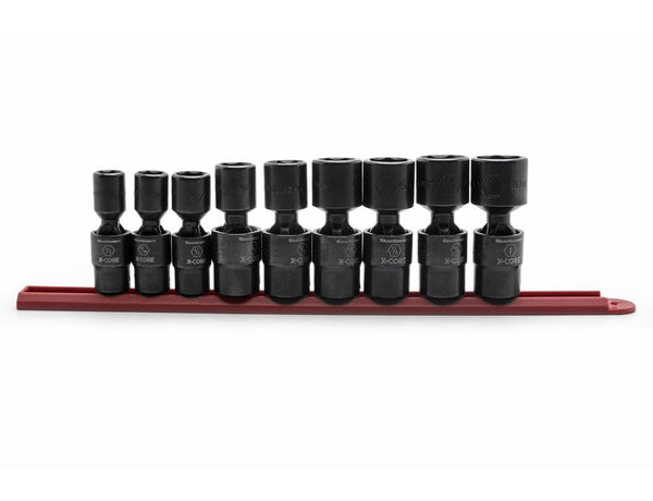 6 Point Standard Drive X-Core Pinless Universal Impact Socket Set, SAE, 1/2-in, 9-pc I3850
