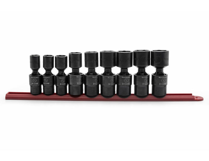 6 Point Standard Drive X-Core Pinless Universal Impact Socket Set, SAE, 1/2-in, 9-pc I3850