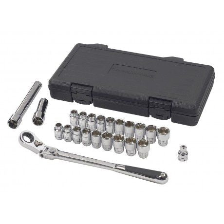 Pass-Thru 3/8-in Drive Socket Set 23-pc, SAE/Metric X6056