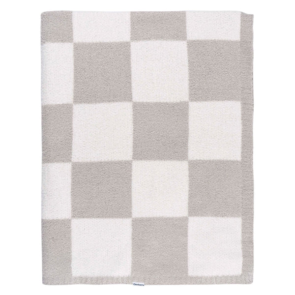 Childrenwear Tan Checkered Silky Mink Baby Blanket S9108