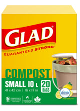 Small 100% Compostable Lemon Scented Food Waste Bags, 20-pk, 10-L