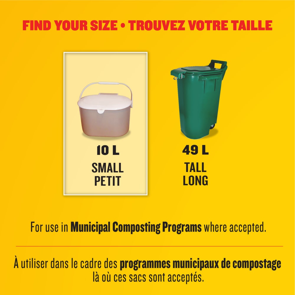 Small 100% Compostable Lemon Scented Food Waste Bags, 20-pk, 10-L