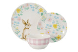 Co Spring Bunny Porcelain Dinnerware Set, Serves 4, 12-pc, Spring Floral
