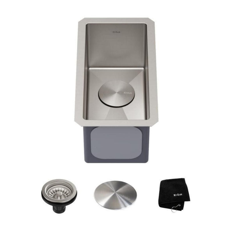 Standart PRO Undermount 16-Gauge Stainless Steel Single Bowl Bar Prep Kitchen Sink, 10-in T559