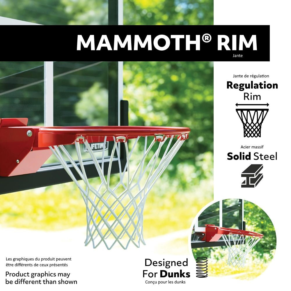 Mommoth Bolt Down Basketball Hoop with 60-in Tempered Glass