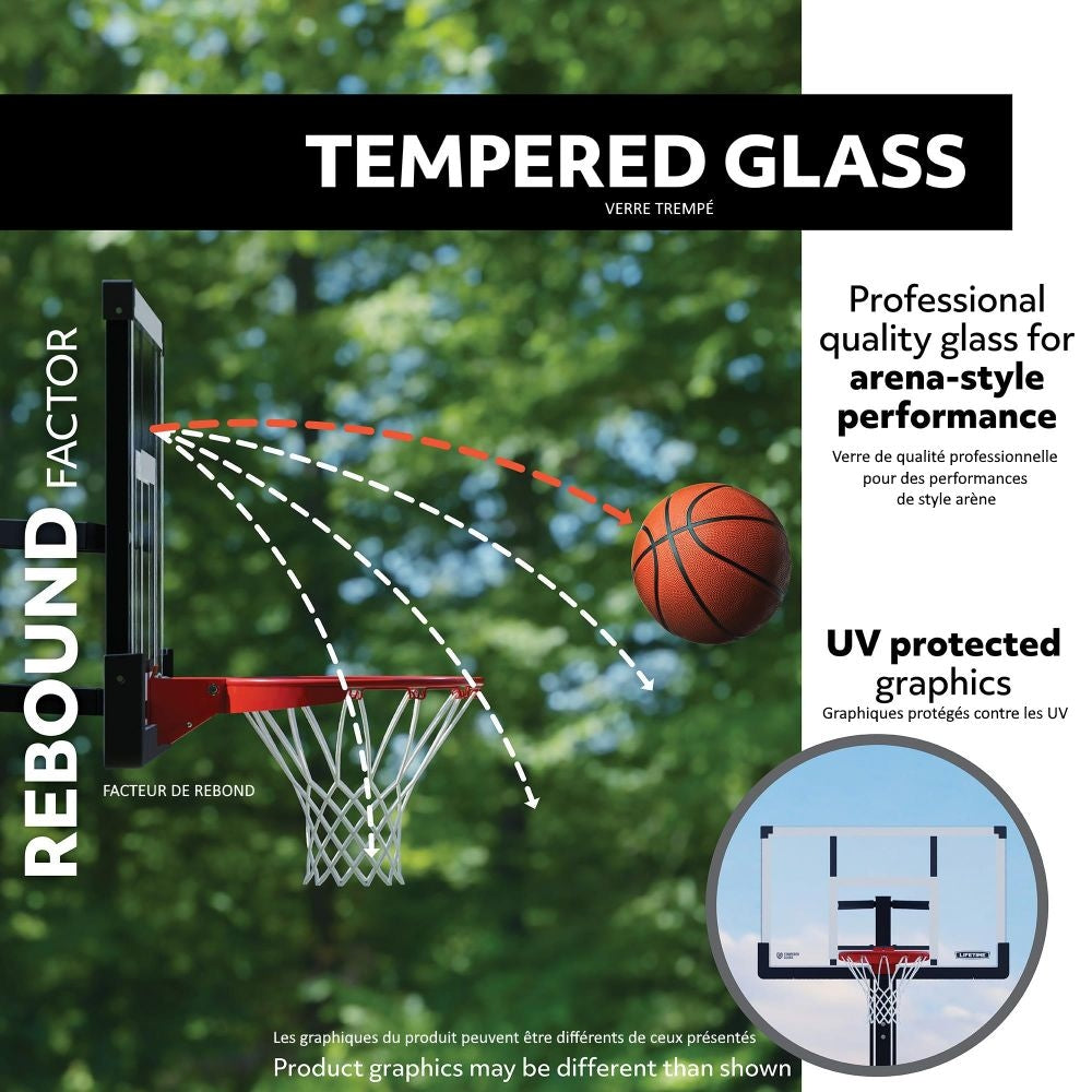 Mommoth Bolt Down Basketball Hoop with 60-in Tempered Glass