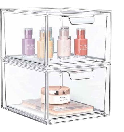 Clear Stackable Storage Drawer Set, 2-pc J5872