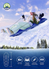 Manitou Kids' Large 3-Person Lightweight Plastic Winter Snow Sled/Toboggan