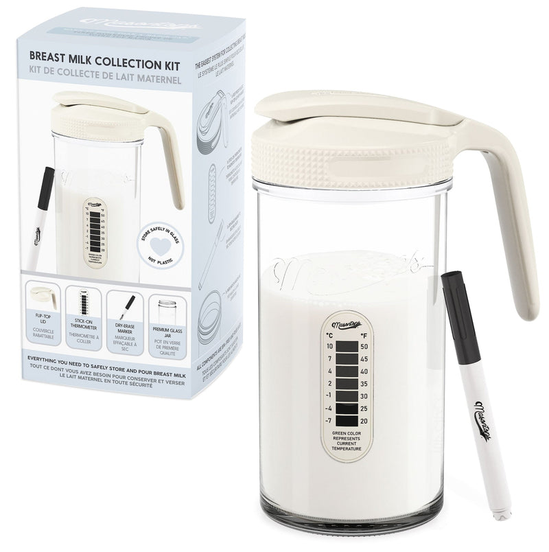 Mason Jar Breast Milk Storage, Wide Mouth, Cream C4233