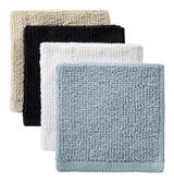 Bar Mop Dish Cloths, Black, Grey & Dusty Blue, 12-in, 8-pk