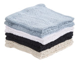 Bar Mop Dish Cloths, Black, Grey & Dusty Blue, 12-in, 8-pk