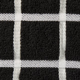Terry Checkered Dish Cloths with Scrubber, Black, 6-pk