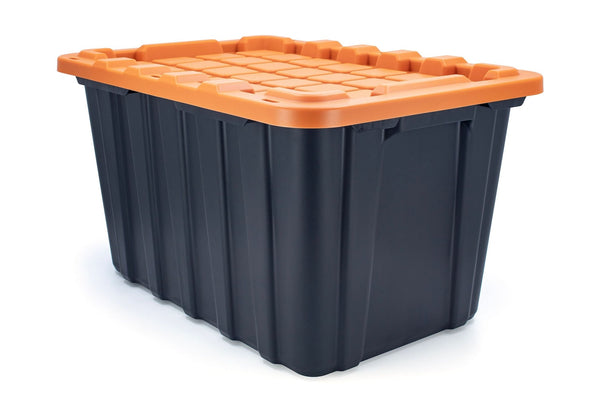 102-L Heavy-Duty Orange/Black Storage Tote E6323