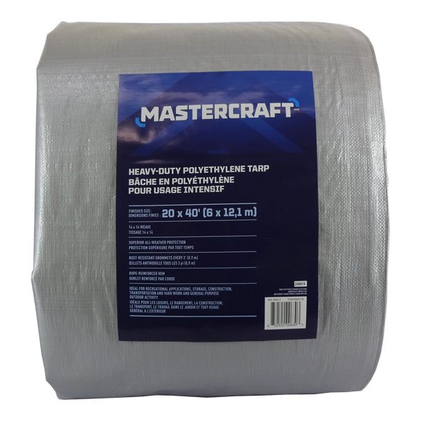 Premium Heavy Duty Tarp, Poly, Waterproof, 20-ft x 40-ft P5246