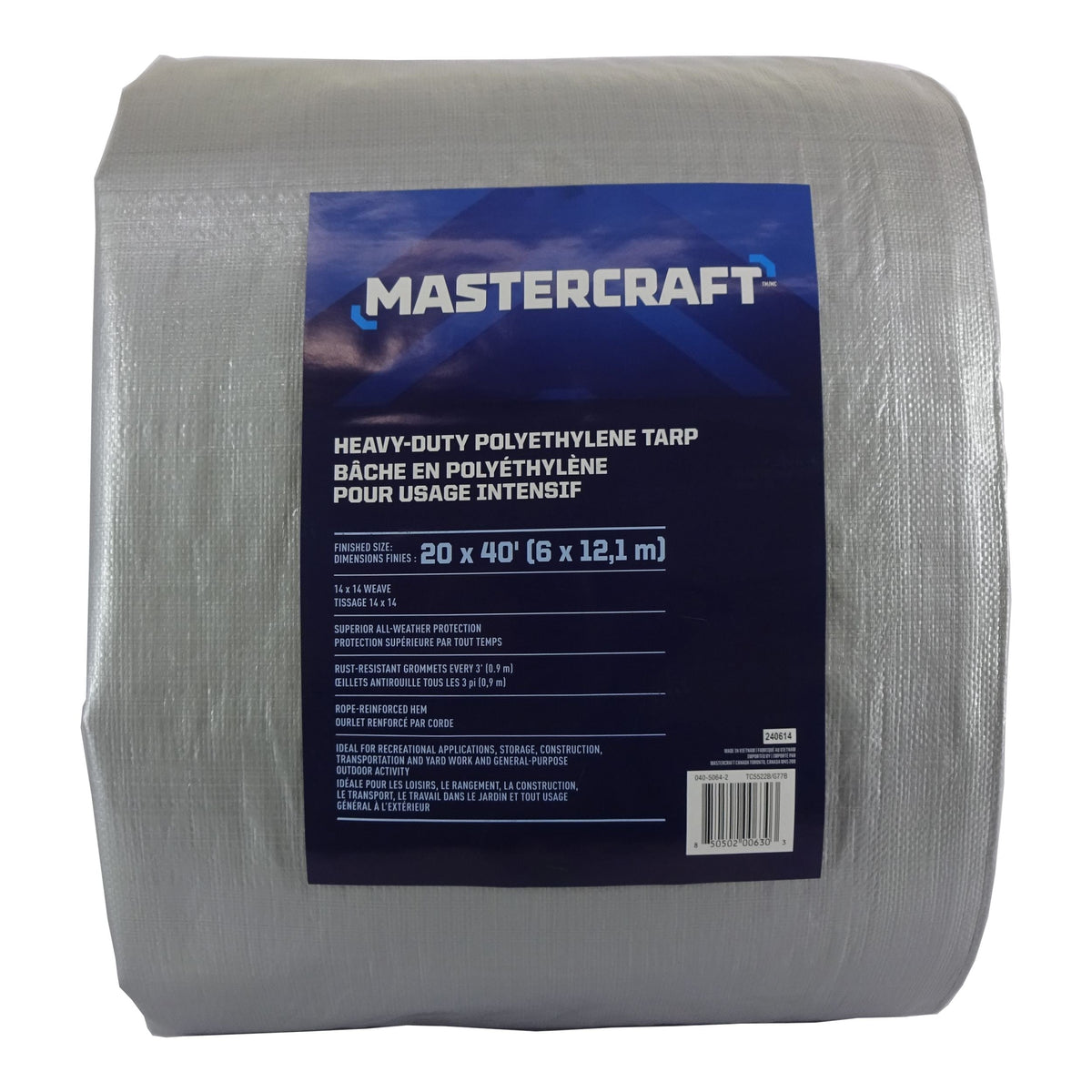Premium Heavy Duty Tarp, Poly, Waterproof, 20-ft x 40-ft