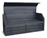 Tool Chest with 6 Drawers, Power Bar with USB, Black, 52-in