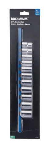 1/2-in Drive 6 Pt. Socket Set, Metric, Nickel-Chrome Plating, 11-pc