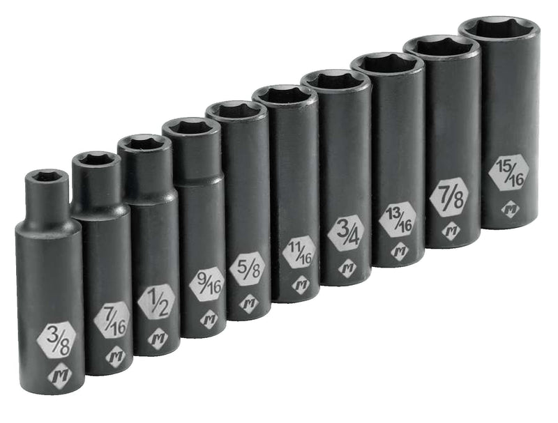 1/2-in Drive Deep Impact Socket Set, SAE, 10-pc O1087