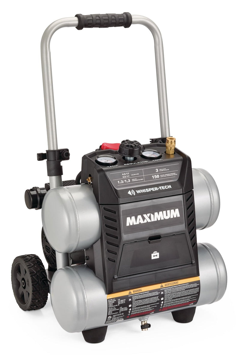 4.5-Gallon Quiet Air Compressor, 150 PSI, 1.3 HP B4437