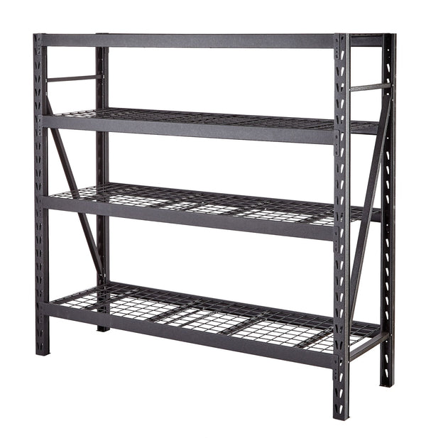 Adjustable 4-Shelf Heavy Duty Steel Metal Storage Rack / Shelving Unit, 77 x 24 x 72-in Y935