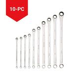 Extra-Long Double Box-End Ratcheting Wrench Set, SAE, 10-pk