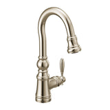 Weymouth Single Handle High Arc Pull Down Sprayer Kitchen Faucet with Power Clean, Polished Nickel