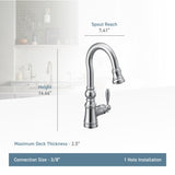 Weymouth Single Handle High Arc Pull Down Sprayer Kitchen Faucet with Power Clean, Polished Nickel