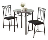 Transitional Dining Set, Grey, 3-pcs