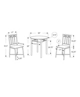 Transitional Dining Set, Grey, 3-pcs