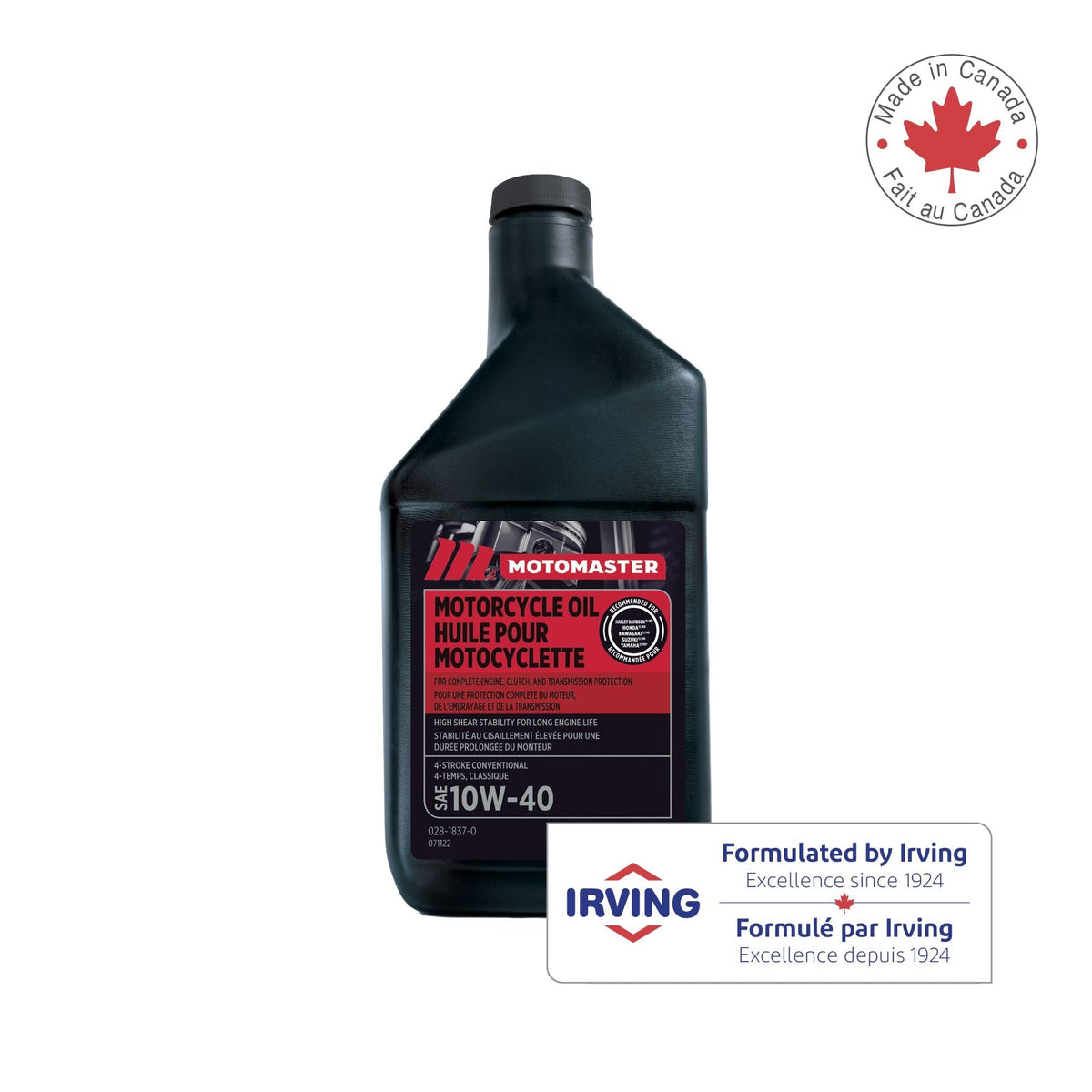 10W40 4-Stroke Motorcycle Oil, 946-mL