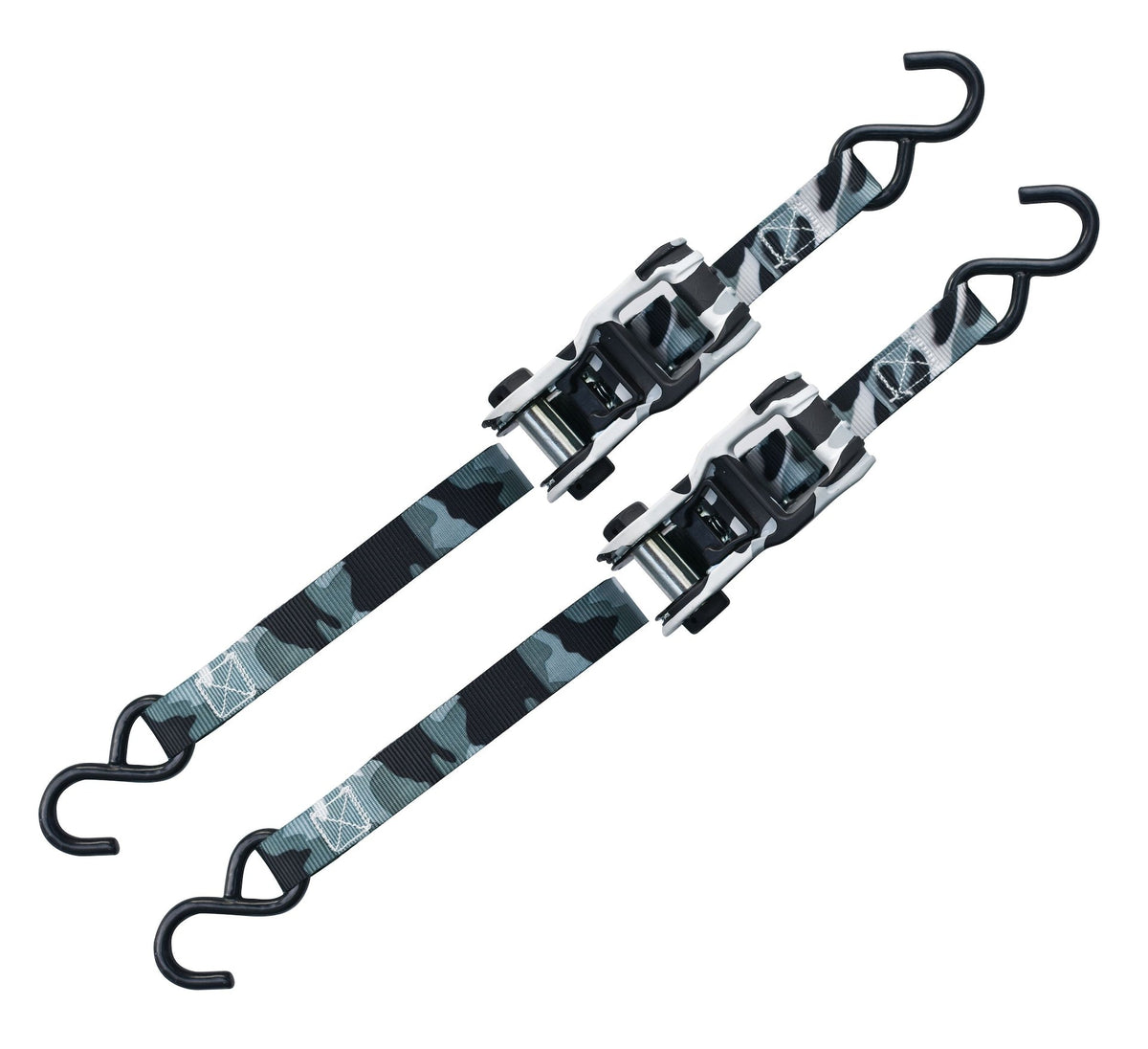 1,500-lb Snow Camo Ratchet Tie Down, 1-in x 10-ft, 2-pk