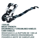 1,500-lb Snow Camo Ratchet Tie Down, 1-in x 10-ft, 2-pk