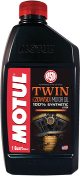 Twin Synthetic Motorcycle Motor Oil 20W50, 946-mL