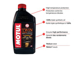 Twin Synthetic Motorcycle Motor Oil 20W50, 946-mL