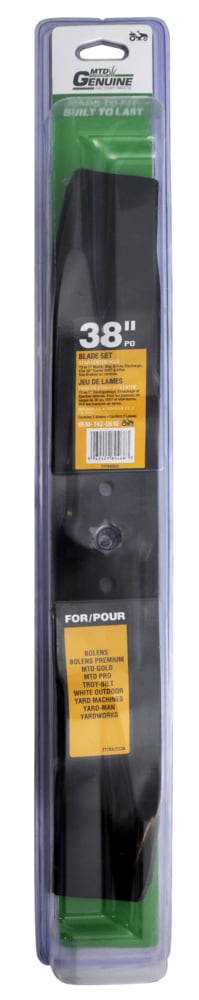 3-in-1, 2-Blade Replacement Set for 38-in Lawn Tractor Cutting Decks, Black D4129