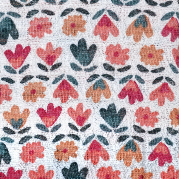 Cotton Muslin Baby Swaddle Blanket, Floral B5226