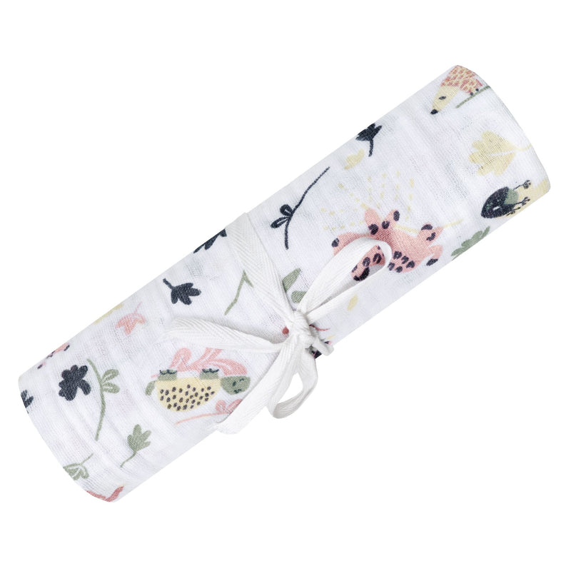 Cotton Muslin Baby Swaddle Blanket, Jungle Lotus G5086
