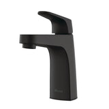 Matlock Single Handle High Arc Single Hole 4-in Centreset Bathroom Sink Faucet, Push & Seal Drain, Matte Black