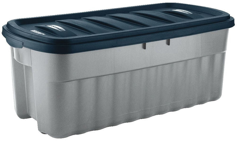 Roughneck Jumbo Storage Box with Lid, 189-L, Grey/Blue H228
