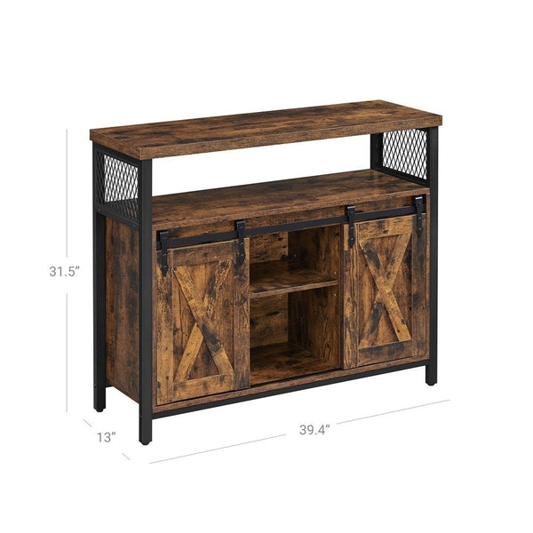 Home Brown Buff Sideboard Storage with Sliding Doors Y7189