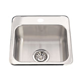 Drop-In 1-Hole Stainless Steel Sink, 15x15-in