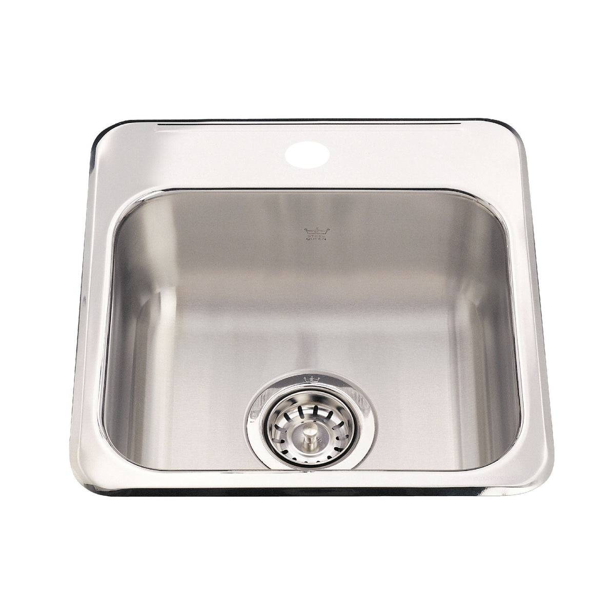 Drop-In 1-Hole Stainless Steel Sink, 15x15-in