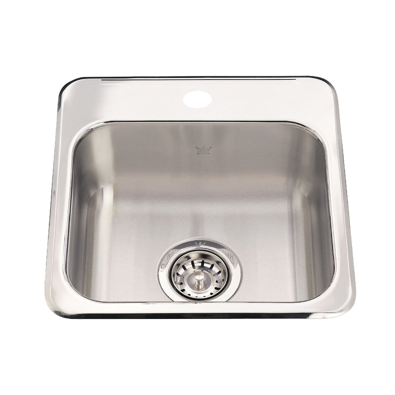 Drop-In 1-Hole Stainless Steel Sink, 15x15-in V1757