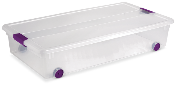 ClearView Latch Wheeled Underbed Storage Box, 57-L G5020